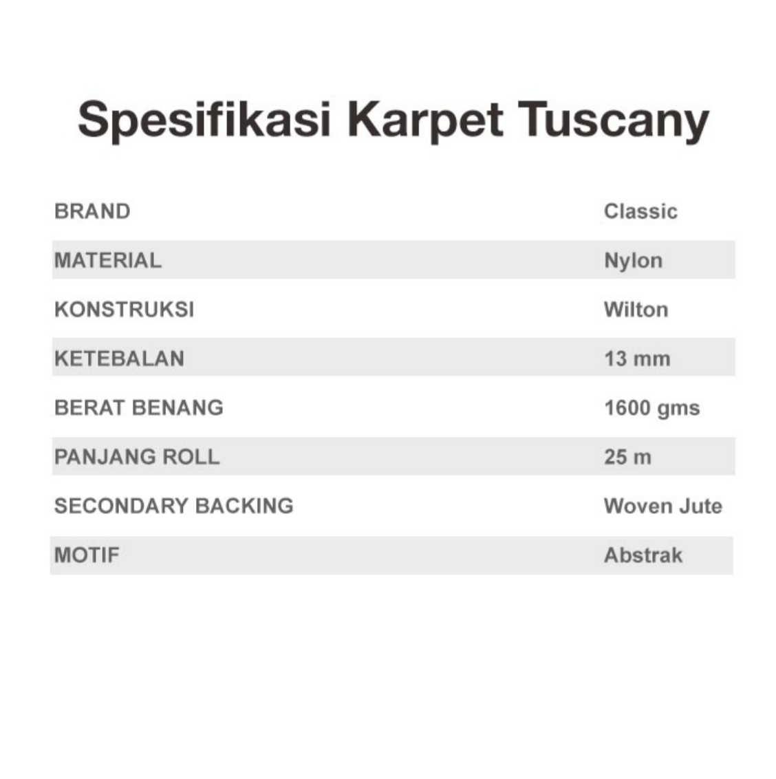 KARPET ROL TUSCANY