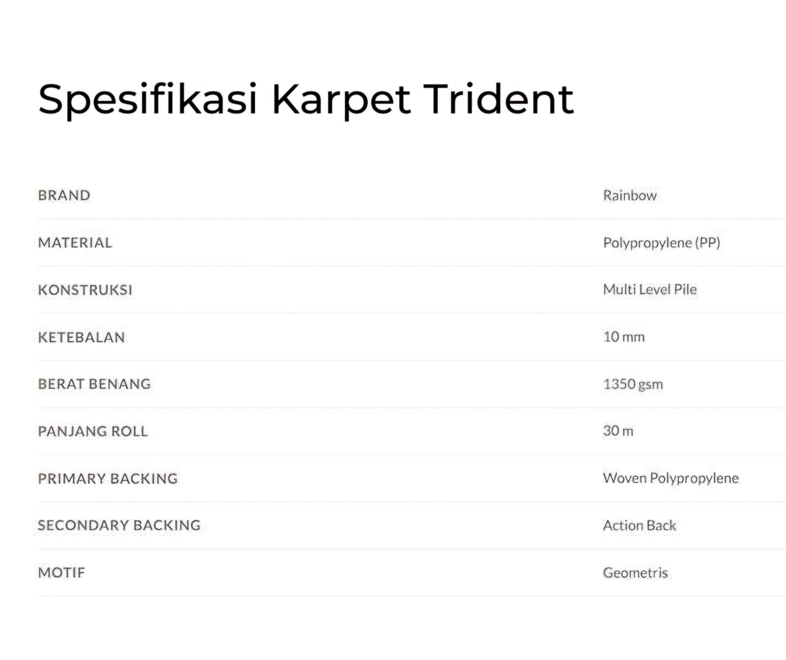 KARPET ROL TRIDENT
