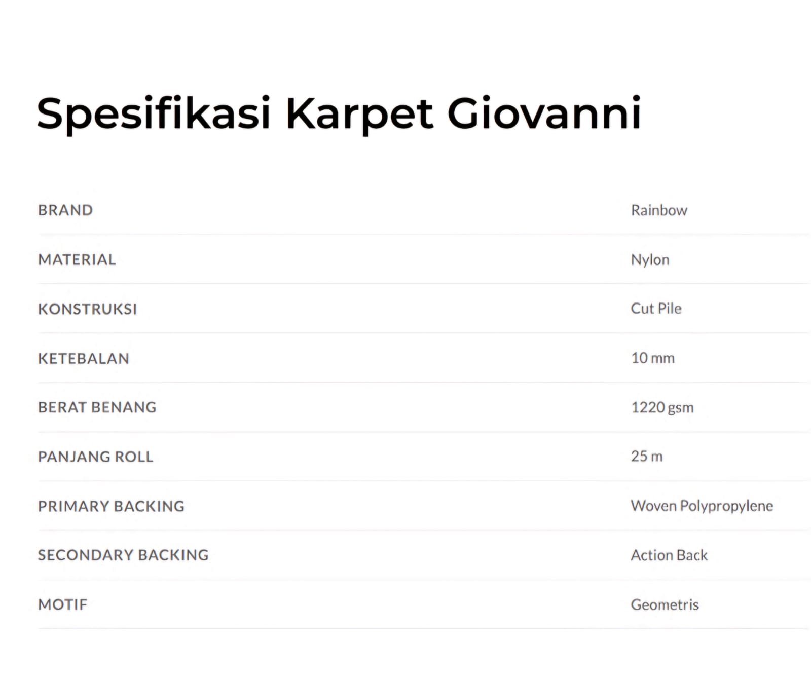 KARPET ROL GIOVANNI