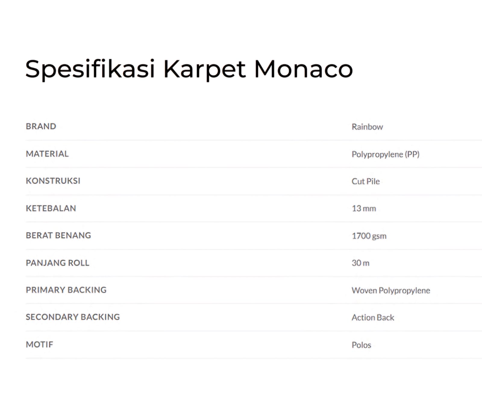 KARPET ROL MONACO