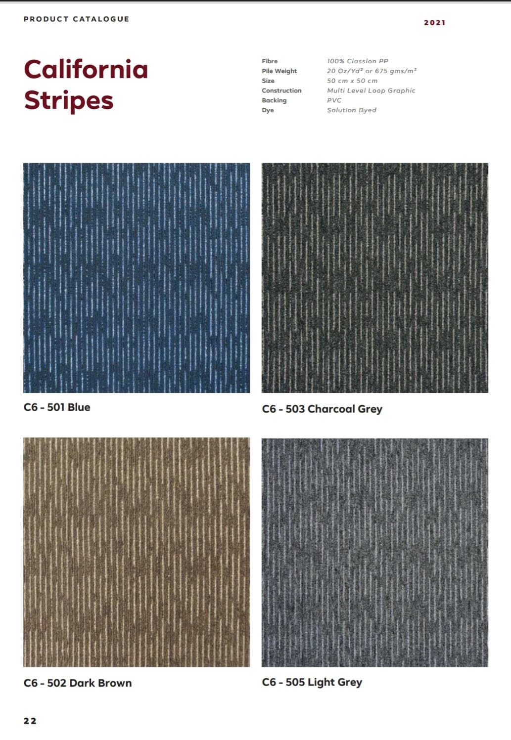 KARPET TILE CALIFORNIA STRIPES